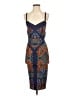 Bebe 100% Elastane Paisley Orange Blue Cocktail Dress Size S - photo 1