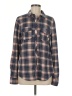Eden & Olivia Plaid Brown Long Sleeve Blouse Size M - photo 1