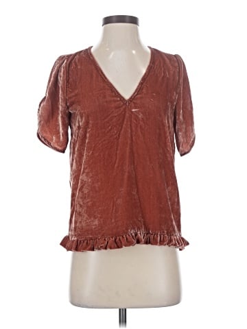 Madewell Velvet Tulip-Sleeve Ruffle Top (view 1)