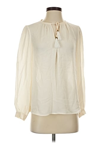 Joie Long Sleeve Silk Top (view 1)