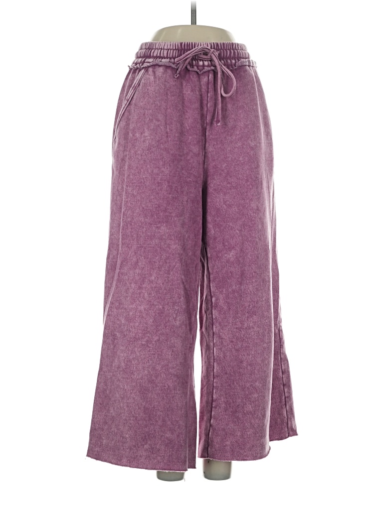Pre-owned Zenana Casual Pants In Purple