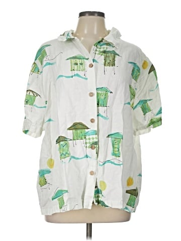 Hot Cotton Short Sleeve Button-Down Shirt (view 1)