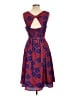 ModCloth 100% Polyester Paisley Blue Cocktail Dress Size L - photo 2
