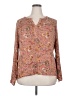 DR2 100% Polyester Paisley Pink Long Sleeve Blouse Size XXL - photo 1