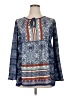 Weekend Suzanne Betro 100% Polyester Blue Long Sleeve Blouse Size XL - photo 1