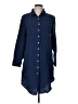 Dreamers 100% Cotton Blue 3/4 Sleeve Button-Down Shirt Size L - photo 1