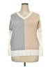 Verve Ami Color Block Tan Pullover Sweater Size 2X - photo 1