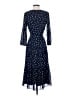 Studio One 100% Polyester Polka Dots Blue Casual Dress Size S - photo 2