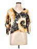 Versona 100% Rayon Yellow Short Sleeve Blouse Size L - photo 1