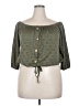 No Boundaries Green 3/4 Sleeve Blouse Size 3X - photo 1