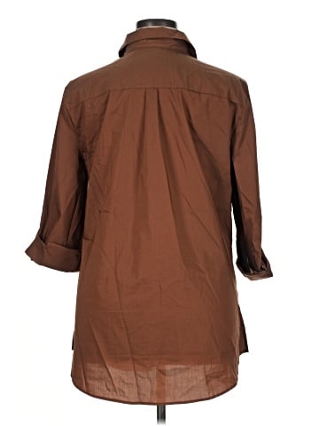 New York & Company 3/4 Sleeve Button-Down Shirt (view 2)