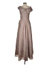 Xscape Metallic Solid Silver Cocktail Dress Size 4 - photo 2