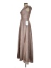 Xscape Metallic Solid Silver Cocktail Dress Size 4 - photo 5