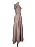 Xscape Metallic Solid Silver Cocktail Dress Size 4 - photo 4