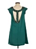 Francesca's 100% Polyester Solid Teal Casual Dress Size S - photo 2