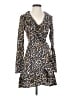 GB 100% Polyester Animal Print Brown Black Cocktail Dress Size XS - photo 1