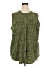 Evri 100% Polyester Tweed Green Sleeveless Blouse Size 2X - photo 1