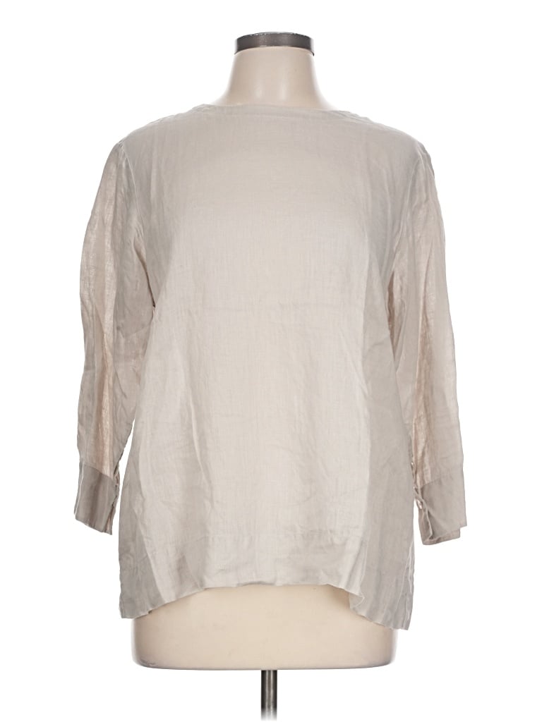 Pre-owned Unbranded 3/4 Sleeve Blouse In Gray