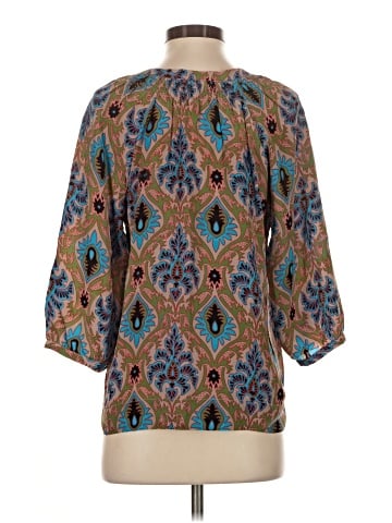 Pookie & Sebastian 3/4 Sleeve Silk Top (view 2)