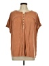 wonderly Brown Short Sleeve Blouse Size L - photo 1