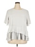Black Label by C'est Toi 100% Polyester Silver Short Sleeve Blouse Size 3X - photo 1
