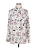 Karl Lagerfeld Paris 100% Polyester Print White Long Sleeve Blouse Size M - photo 1
