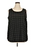 Faded Glory 100% Polyester Black Sleeveless Blouse Size 2X - photo 1