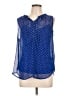 Liz Claiborne 100% Polyester Polka Dots Blue Sleeveless Blouse Size L - photo 1