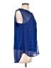 Liz Claiborne 100% Polyester Polka Dots Blue Sleeveless Blouse Size L - photo 4