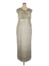 Connected Apparel 100% Polyester Metallic Silver Cocktail Dress Size 18 - photo 1