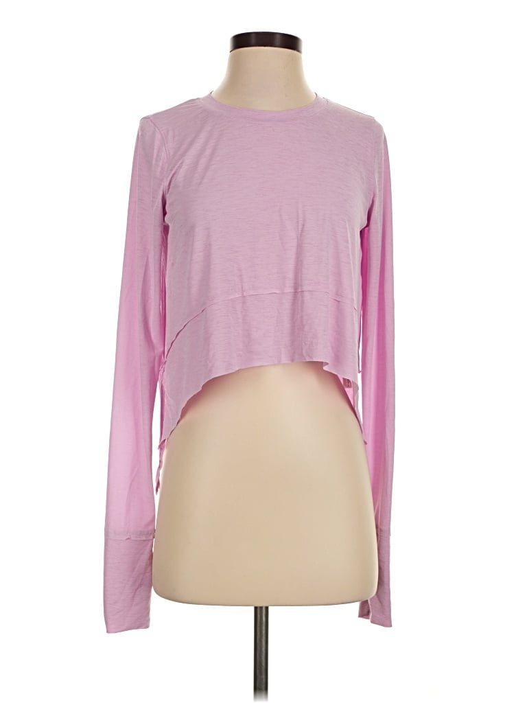 Pre-owned Fp Movement Long Sleeve Top Pink Mock Neckline Tops