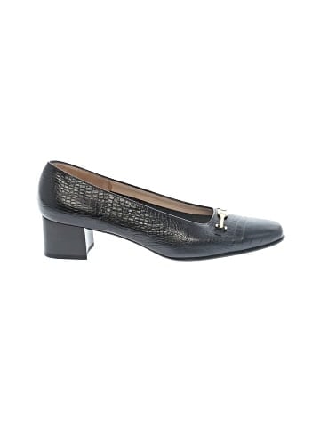 Salvatore Ferragamo Leather Embossed Block Heels (view 1)