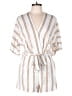 Lush 100% Rayon Stripes Ivory Romper Size L - photo 1