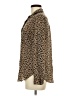 J.Crew 100% Silk Animal Print Brown Long Sleeve Silk Top Size 6 - photo 5