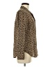 J.Crew 100% Silk Animal Print Brown Long Sleeve Silk Top Size 6 - photo 4