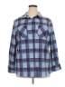Member's Mark Plaid Blue Long Sleeve Blouse Size XXL - photo 1
