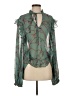 Caballero 100% Polyester Green Long Sleeve Blouse Size S - photo 1