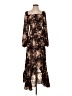 Francesca's 100% Polyester Floral Brown Cocktail Dress Size XS - photo 1