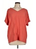 Amaryllis 100% Polyester Orange Short Sleeve Blouse Size L - photo 1