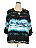 Rafaella 100% Polyester Teal 3/4 Sleeve Blouse Size 2X - photo 1