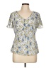 Covington 100% Polyester Blue Short Sleeve Blouse Size 10 - photo 1