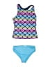 Lands' End Argyle Blue Two Piece Swimsuit Size 8 - photo 1