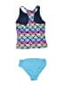 Lands' End Argyle Blue Two Piece Swimsuit Size 8 - photo 2