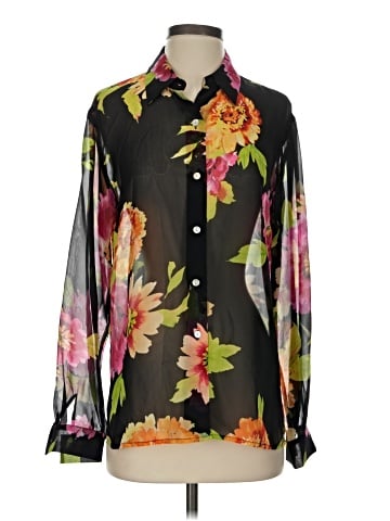 Maggy London Long Sleeve Silk Top (view 1)