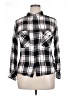 Sanctuary 100% Rayon Plaid Silver Long Sleeve Button-Down Shirt Size XL - photo 1