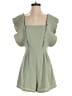 Lena Solid Green Romper Size S - photo 1