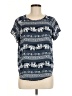 Lily White Blue Short Sleeve Top Size M - photo 1