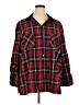 John Mark Plaid Burgundy 3/4 Sleeve Button-Down Shirt Size 2X - photo 1