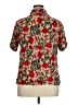 Fashion Bug 100% Rayon Floral Tan Short Sleeve Blouse Size 14 - 16 - photo 2