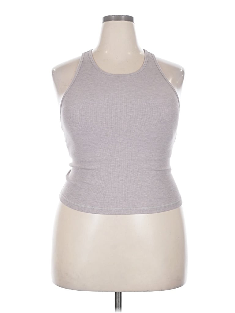 Pre-owned Vuori Tank Top Gray Halter Neckline Tops